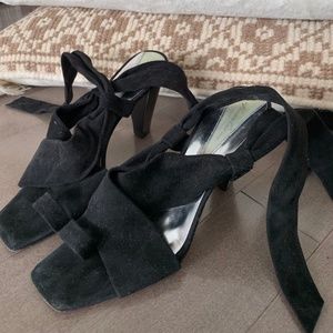 Real Leather Black Heels